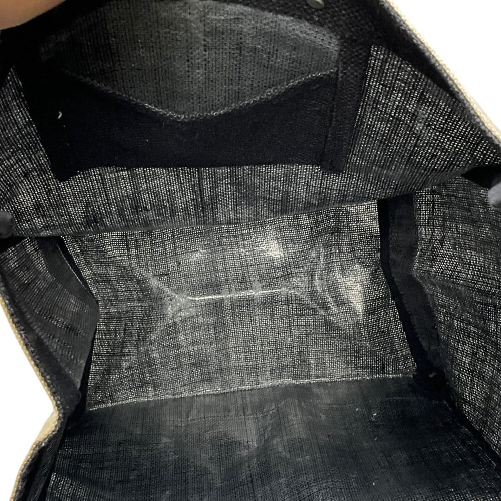 Apolis Jute Market Bag Tall Black Hamilton Bermuda Leather Handles - Picture 9 of 10